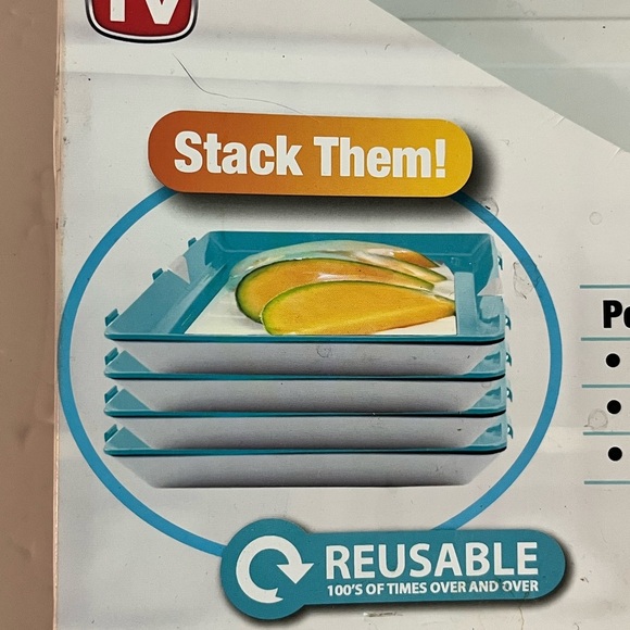 Skinny Stacks Food Storage Trays, Set of 2 - BPA-Free, Space-Saving Design - Picture 13 of 16